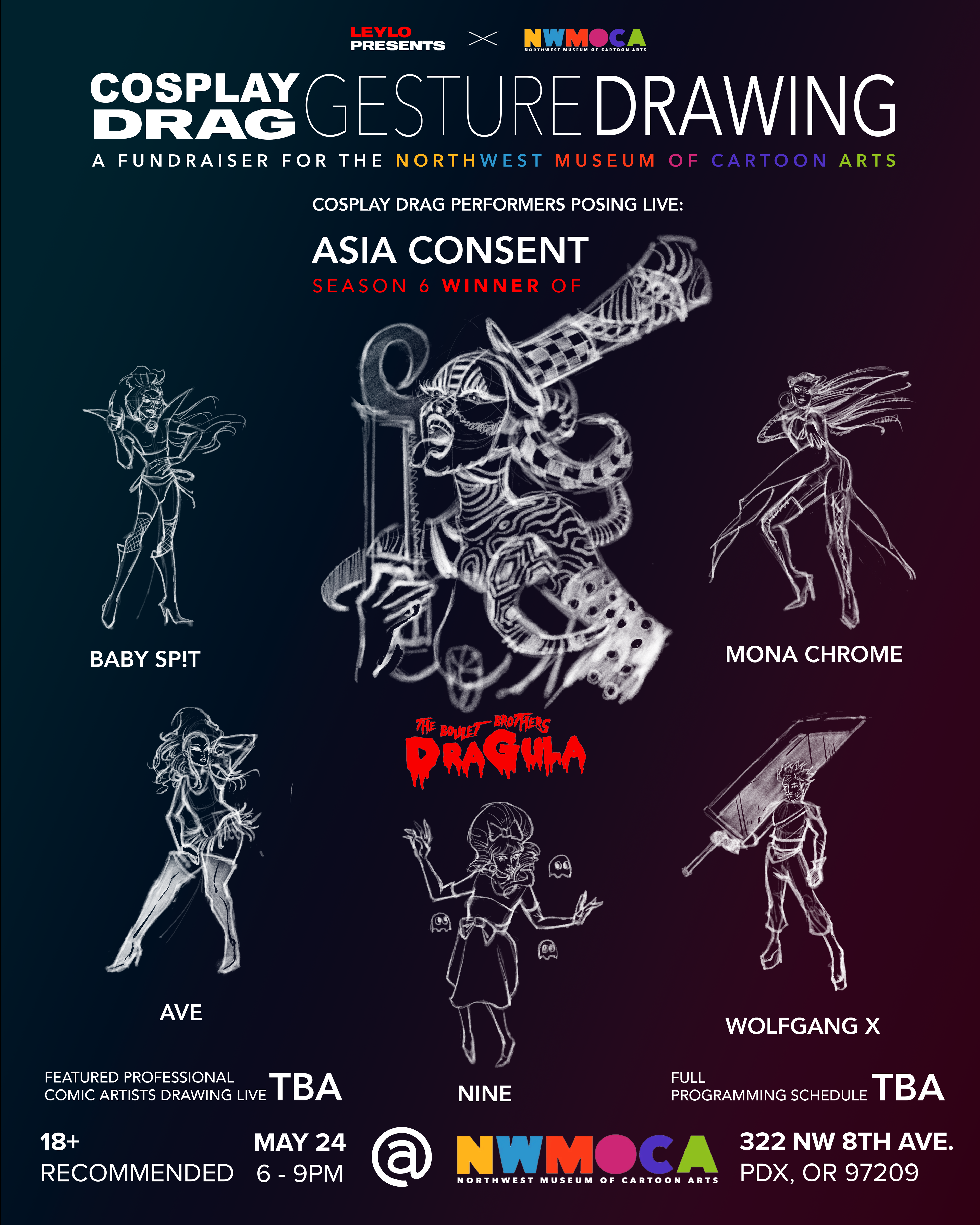 NWMOCA Spring Fundraiser: Cosplay + Drag Gesture Drawing—Tickets!
